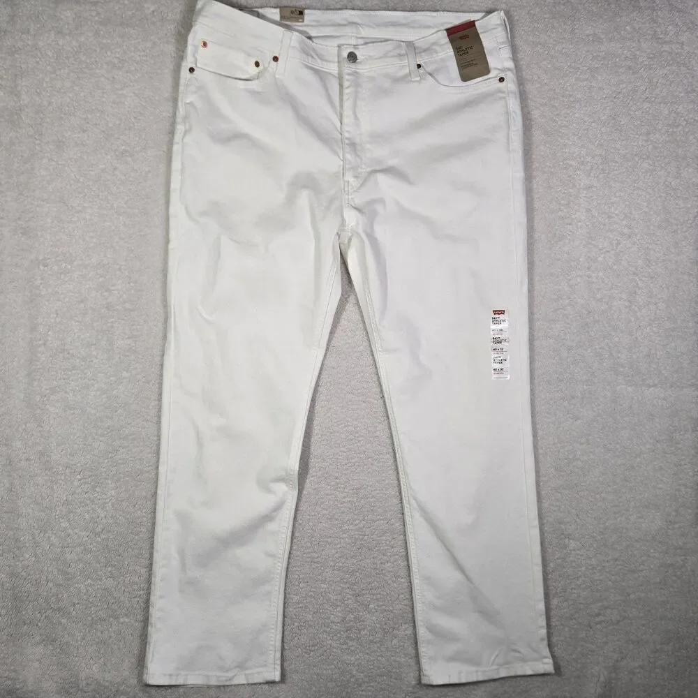 NWT Levis 541 Athletic Taper Mens White Stretch Comfort Jeans Size 40x32